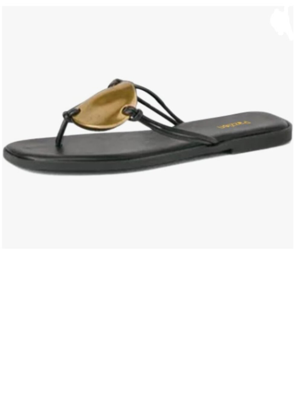 Pazzion Black Comfortable Open Square Toe Flip Flop Sandals Slip On Thong Straps